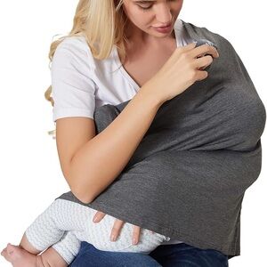 Nursing Cover Breastfeeding Infinity Scarf | Soft Fabric (Gray)